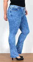 ESRA Jeans Damen Bootcut Jeanshose Flared Jeans Damen High Waist Schlaghose Bootcut Jeans Damen Hose Damen Jeans Bootcut High Waist Jeans Damen Stretch Schlagjeans bis Übergröße Plussize FB1