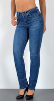 ESRA Damen Jeans Hose High Waist Jeans Damen Straight Leg Hose bis Übergröße G300