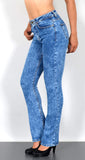 ESRA Bootcut Jeans Damen High Waist Damen Jeans Bootcut Stretch Jeans Damen Flared Schlaghose Wide Leg Jeans Bootcut Damen Weite Hose Jeanshose bis Plus Size B100