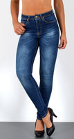 ESRA Damen Jeans Jeanshose Damen Skinny High Waist Hochbund Hose bis Übergröße S300