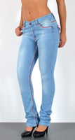 ESRA Damen Jeans Jeanshose Damen Hose Straight Leg Dicke Naht Jeanshosen Damenjeans bis große Größen J755