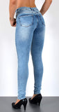 ESRA Damen Jeans Jeanshose Damen Skinny High Waist Hochbund Hose bis Übergröße S300