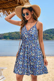 STYLEWORD Sommerkleid Damen Knielang V-Ausschnitt A Linie Kleider Sommer Freizeitkleid Strandkleid mit Taschen