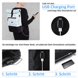 Ela Mo’s Rucksack Damen | Schön und Durchdacht | für Uni Reisen Freizeit Job | mit Laptopfach & Anti Diebstahl Tasche | Pastell