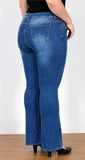 ESRA Jeans Damen Bootcut Jeanshose Flared Jeans Damen High Waist Schlaghose Bootcut Jeans Damen Hose Damen Jeans Bootcut High Waist Jeans Damen Stretch Schlagjeans bis Übergröße Plussize FB1