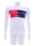 Herren T-Shirt Kurzarm Rundhals Motiv Aufdruck Fitness White S - XXL