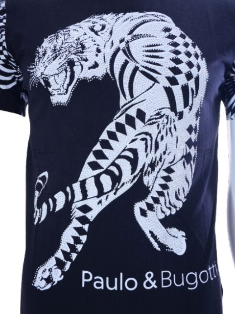 T-shirt homme manches courtes col rond imprimé fitness noir blanc S - XXL