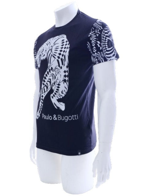 T-shirt homme manches courtes col rond imprimé fitness noir blanc S - XXL