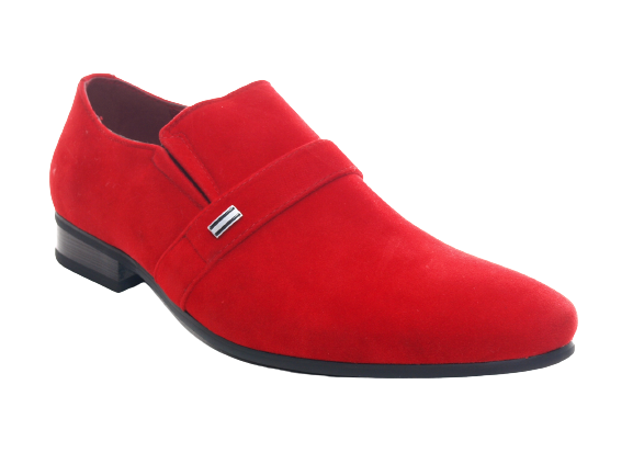 Herren Business Designer Halbschuhe Anzug Schuhe Abendschuhe Velour Optik Red # 287-65
