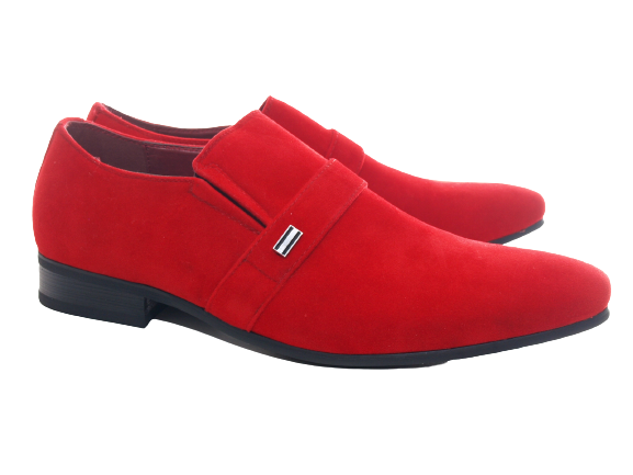 Herren Business Designer Halbschuhe Anzug Schuhe Abendschuhe Velour Optik Red # 287-65
