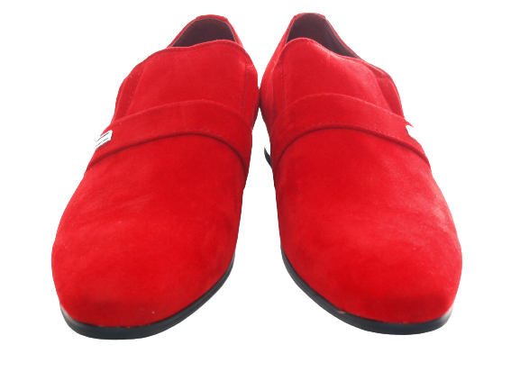 Herren Business Designer Halbschuhe Anzug Schuhe Abendschuhe Velour Optik Red # 287-65