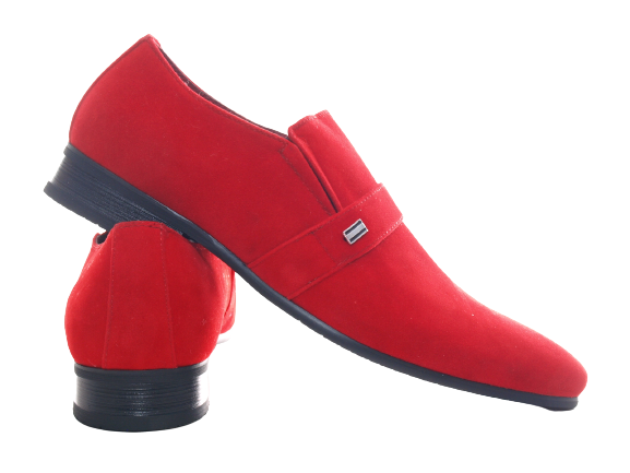 Herren Business Designer Halbschuhe Anzug Schuhe Abendschuhe Velour Optik Red # 287-65