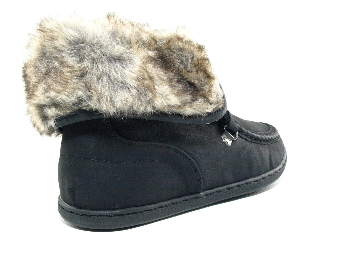 Baskets mi-montantes fourrées chaudes pour femme chaussures décontractées noir # 6167
