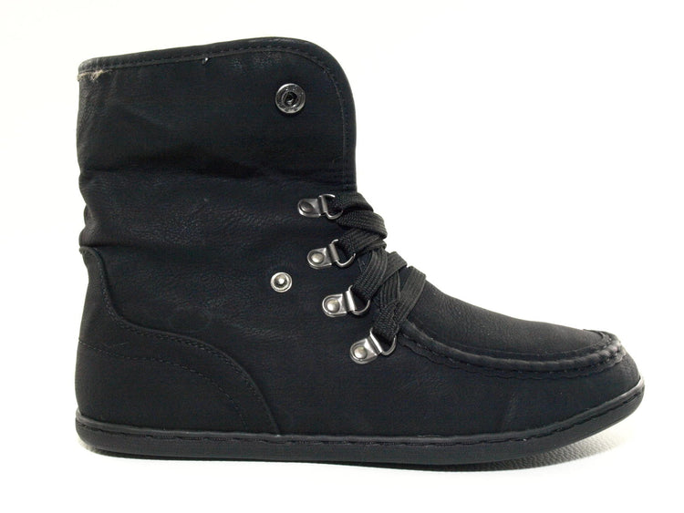 Baskets mi-montantes fourrées chaudes pour femme chaussures décontractées noir # 6167