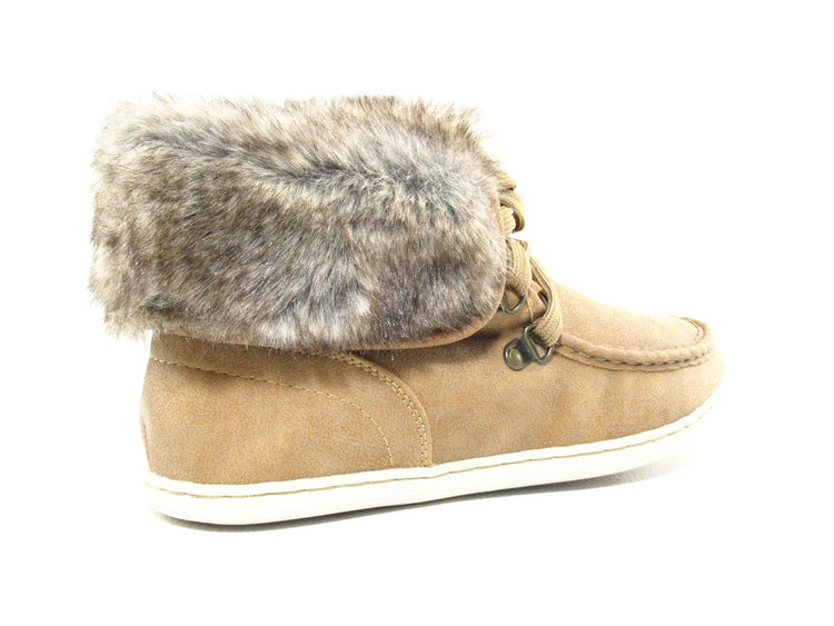 Baskets mi-hautes femme doublées chaud chaussures décontractées camel # 6167