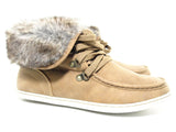 Damen warm gefütterte halbhohe Sneaker Freizeitschuhe Camel # 6167