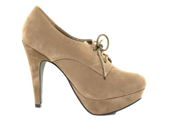 Women's High Heel Lace-Up Pumps Khaki # 6972