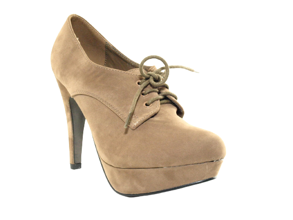 Damen High Heel Schnürr Schuhe Pumps Khaki # 6972