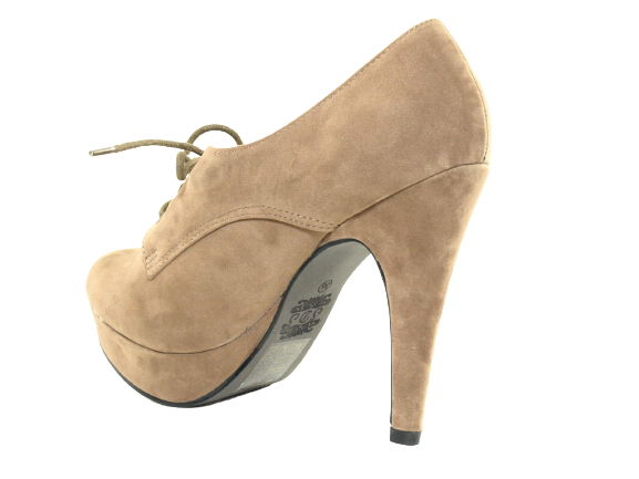 Damen High Heel Schnürr Schuhe Pumps Khaki # 6972