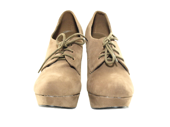 Damen High Heel Schnürr Schuhe Pumps Khaki # 6972