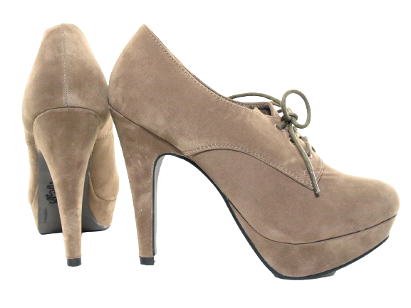 Damen High Heel Schnürr Schuhe Pumps Khaki # 6972