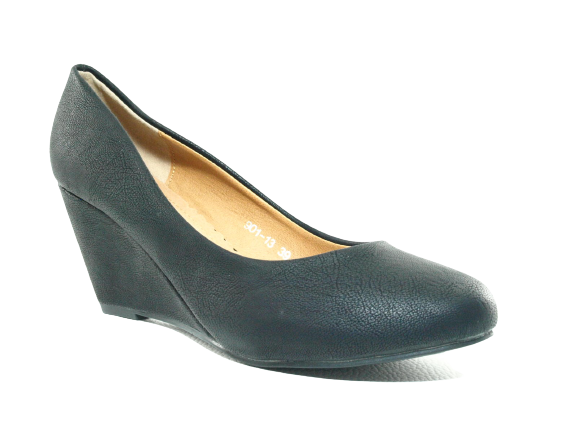 Damen Keilabsatz Pumps Wedges Black # 901-13