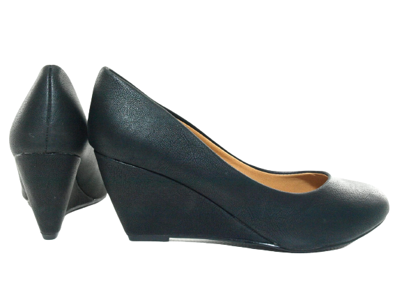 Damen Keilabsatz Pumps Wedges Black # 901-13