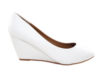 Damen Keilabsatz Brautschuhe Hochzeit Pumps Wedges White # 901-13