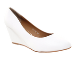 Damen Keilabsatz Brautschuhe Hochzeit Pumps Wedges White # 901-13