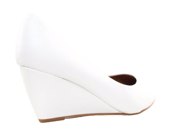 Women's Wedge Heel Bridal Wedding Pumps Wedges White # 901-13
