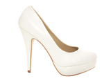 Damen High Heel Plateau Brautschuhe Hochzeit Pumps Abendschuhe Stilettos White # 5489