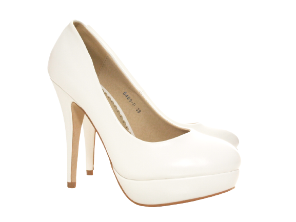 Women's High Heel Platform Bridal Shoes Wedding Pumps Evening Shoes Stilettos White # 5489