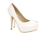 Damen High Heel Plateau Brautschuhe Hochzeit Pumps Abendschuhe Stilettos White # 5489