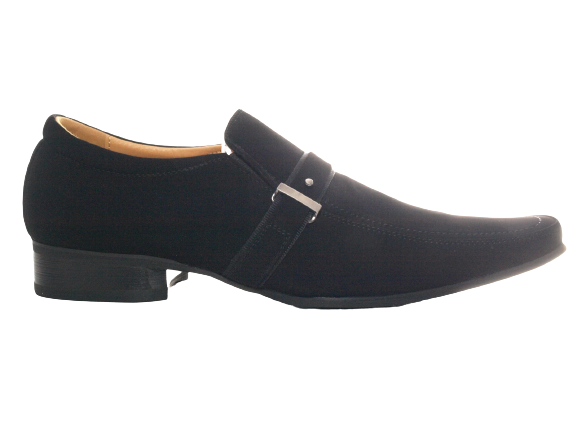 Men's Designer Business Loafers Suit Shoes Evening Shoes Suede Look Black # 632-20