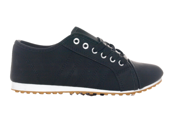 Baskets sneakers chaussures de running chaussures basses fitness plates décontractées femme noir # 68