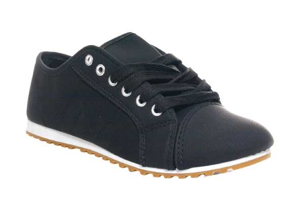 Baskets sneakers chaussures de running chaussures basses fitness plates décontractées femme noir # 68