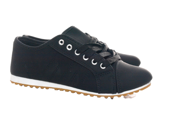 Baskets sneakers chaussures de running chaussures basses fitness plates décontractées femme noir # 68