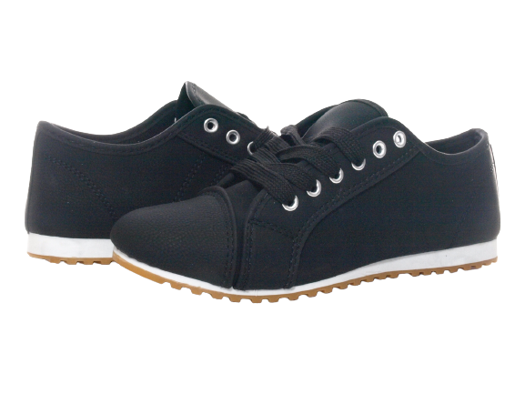 Baskets sneakers chaussures de running chaussures basses fitness plates décontractées femme noir # 68