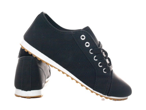 Baskets sneakers chaussures de running chaussures basses fitness plates décontractées femme noir # 68