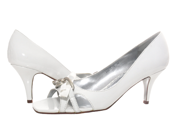 Women's High Heels Bridal Shoes Wedding Evening Shoes Pumps Strappy White # 39838-1