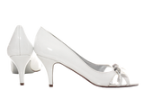Damen High Heels Brautschuhe Hochzeit Abendschuhe Pumps Riemen White # 39838-1