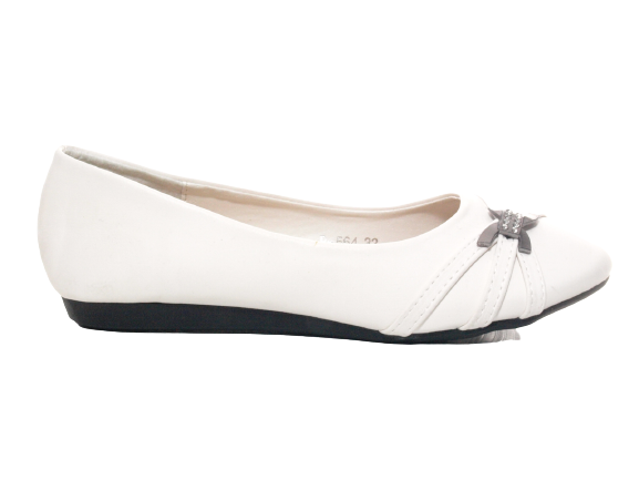Ballerines mocassins sans lacets pour fille, chaussures basses, style décontracté, blanc # 564