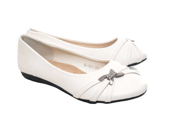 Ballerines mocassins sans lacets pour fille, chaussures basses, style décontracté, blanc # 564