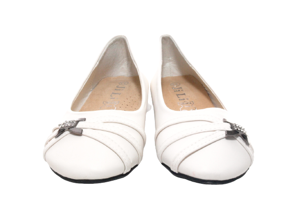 Ballerines mocassins sans lacets pour fille, chaussures basses, style décontracté, blanc # 564