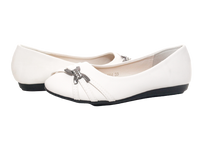Mädchen Slipper Halbschuhe Ballerina Loafer Mokassins Slip On Flats Freizeit White # 564