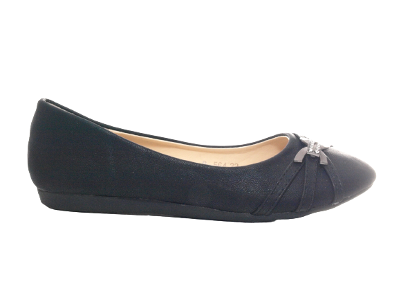 Ballerines mocassins sans lacets pour fille chaussures basses chaussures à enfiler décontractées noir # 564