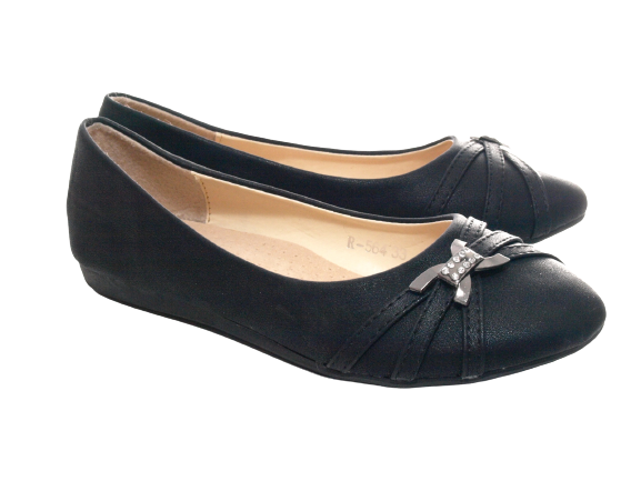 Ballerines mocassins sans lacets pour fille chaussures basses chaussures à enfiler décontractées noir # 564