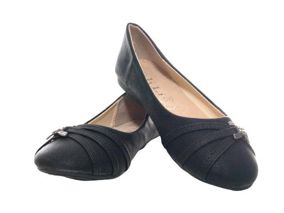 Ballerines mocassins sans lacets pour fille chaussures basses chaussures à enfiler décontractées noir # 564