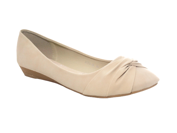 Women's Wedge Ballerina Loafers Moccasins Slip-On Flats Casual Beige # 8074