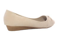 Damen Slipper Keilabsatz Ballerina Loafer Mokassins Slip On Flats Freizeit Beige # 8074